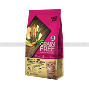 Kitchen Flavor Grain Free Cat Food With Real Meat Cubes for Baby Kitten & Kitten - 1.5kg